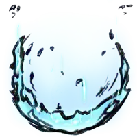 a drawing of a circle of water with black lines on it