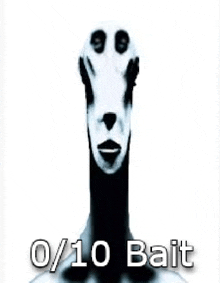 a black and white image of a ghost with a long neck and eyes on a white background .