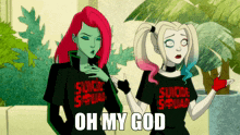 harley quinn and poison ivy in suicide squad shirts