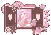 a frame with a picture of a girl and the words " i love you " on it