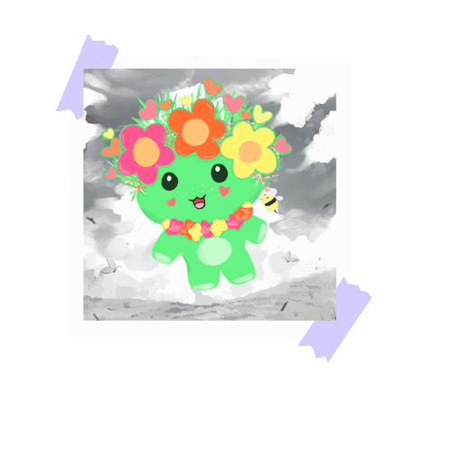 I Married A Monster On A Hill Hills And Monster Sticker - I Married A Monster On A Hill Hills And Monster Flower Chan Stickers