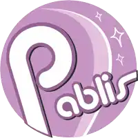 a purple circle with pablos written in white on it