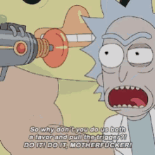 Rickandmorty Pull The Trigger GIF - Rickandmorty Pull The Trigger Dare GIFs