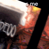 a blurry picture of a man with the words " it 's me " on top
