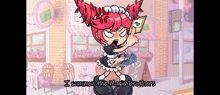 a cartoon of a maid holding a card with the words i summon the mario brothers below her