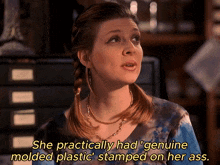 a woman says she practically had ' genuine molded plastic stamped on her ass