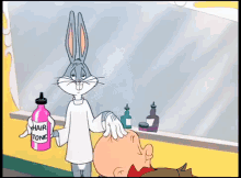 Barber Bugs GIF - Bugs Bunny Barber No Hair GIFs