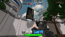 a person holding a gun in a video game with the number 100 in the upper right corner