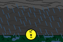 a black and white drawing of a lightning bolt hitting a person holding an umbrella