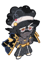 a cartoon character with a mustache and a bandana on their head
