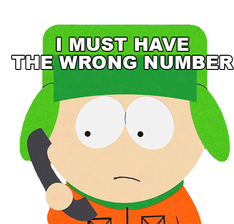 I Must Have The Wrong Number Kyle Broflovski Sticker - I Must Have The Wrong Number Kyle Broflovski South Park Stickers