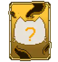 a pixel art drawing of a cat with a question mark
