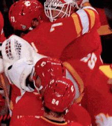Calgary Flames Hug GIF - Calgary Flames Hug Hugging GIFs