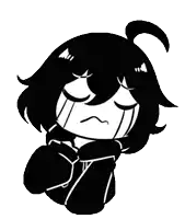 a black and white drawing of a girl crying with her eyes closed and a choker .