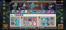 a screenshot of clash of clans shows the hero equipment