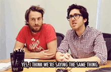 Saying The Same Thing GIF - Jake And Amir College Humor Saying Same Thing GIFs