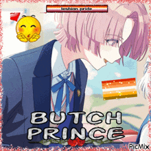 a picture of a boy with the words butch prince written on it