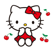 Hello Kitty Cherry Sticker - Hello Kitty Cherry Cherries Stickers