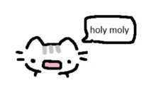 a cat with a speech bubble that says `` holy moly '' .