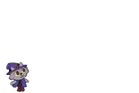 a cartoon cat with a hat that says ' a ' on it is throwing candy