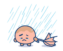 bt21 raining sprinkling broken umbrella cry