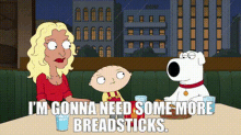 Family Guy Brian Griffin GIF - Family Guy Brian Griffin Im Gonna Need Some More Breadsticks GIFs