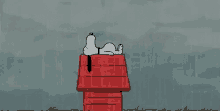 Snoopy Rain GIF