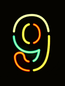 number 9 neon