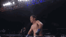 a man in a boxing ring with the word nbc on the bottom