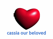 a heart shaped mirror with the words cassia our beloved