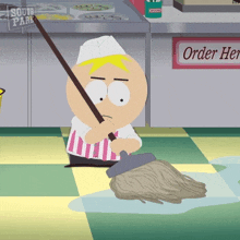 Mopping The Floor Butters Stotch GIF - Mopping The Floor Butters Stotch South Park Dikinbaus Hot Dogs GIFs