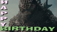 a picture of a monster with the words happy birthday on it