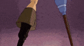 a cartoon character with a hook in her back