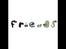 the word friends is written in cartoon characters
