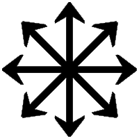 a black and white graphic of arrows pointing in different directions