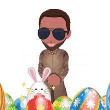 happy easter easter bunny easter eggs happy smiling