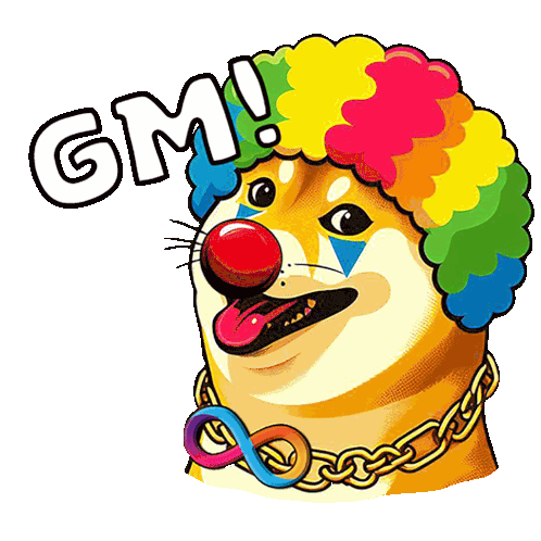 Clown Dog Sticker - Clown Dog Clown Dog Stickers
