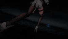 a close up of a woman 's butt with a gun in her pocket