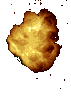a pixel art illustration of a fried chicken nugget exploding on a white background .