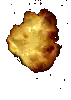 a pixel art illustration of a fried chicken nugget exploding on a white background .