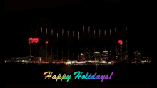 Happy Holidays Hearts GIF - Happy Holidays Hearts Fireworks GIFs