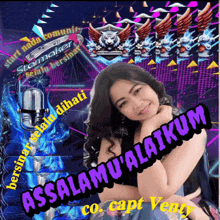a picture of a woman with the words assalamu ' alakum on it