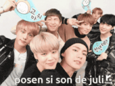 a group of young men posing for a picture with the caption posen si son de juli