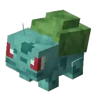 a pixel art drawing of a turtle with a green leaf on its head
