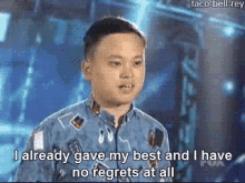 No Regrets GIF - Gave My Best No Regrets William Hung GIFs
