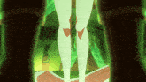 a close up of a person 's legs in a green room