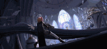 a person with a halo on their head is standing in a room
