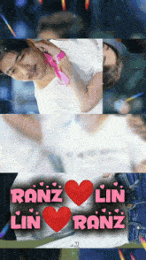 a collage of pictures with the words ranz lin ranz at the top