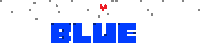 a blue and white sign that says blue with a red y in the middle