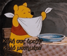 καλομεσημερι Time To Eat GIF - καλομεσημερι Time To Eat Winnie The Pooh GIFs